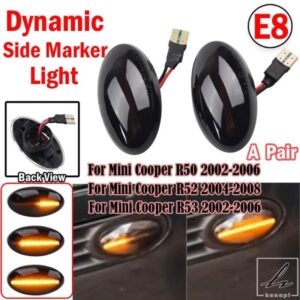 流水リピーターインジケーターダイナミックLEDサイドマーカーウィンカーライト BMW MINI COOPER R50 R52 R53 2002-2008用 部品 カスタムパーツ アクセサリー