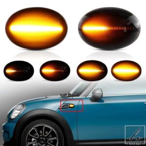 ダイナミックLED点滅ウィンカーランプサイドマーカーライトカーチューニングミニクラブマンR55クーパーR56 R57クーペR58 R59 07-13用 部品 カスタムパーツ