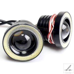 1 個 2.5 ''15 ワット車白 COB LED ウィッテエンジェルアイ DRL 駆動プロジェクター SIGNAAL ランペン MISTLAMPEN LICHT LED MISTLAMP 自動チューニング 部