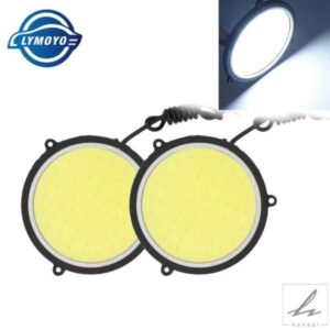 高出力 2個/セット ホワイト CAR DRL COB ラウンド 120 チップ LED ラウンド 120 チップ 30W 直径 90MM 車用オートライト デイランニング用 12V 部品 カスタ