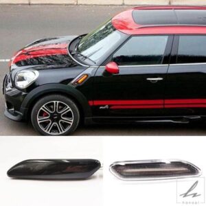 2個ダイナミックLEDサイドマーカーインジケーターランプウィンカーフェンダーライトBMW MINI COOPER R60 R61 COUNTRYMAN PACEMAN用 部品 カスタムパーツ