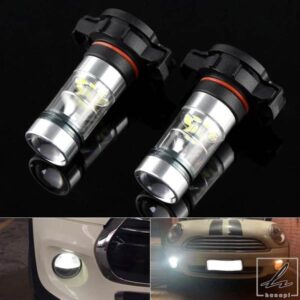 2個 CANBUS PSX24W 2504 LED 車用ライト電球 MINI COOPER F55 F56 ハロゲンヘッドランプトリム デイタイムランニングライト用 ホワイト 部品 カスタムパーツ