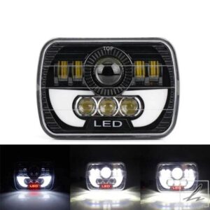 1ピース 7X6 5X7インチ スクエア HI/LO ビーム LED プロジェクター ヘッドライト ヘッドランプ DRL ウィンカー 防水 ジープ チェロキー XJ 車用 部品 カスタ