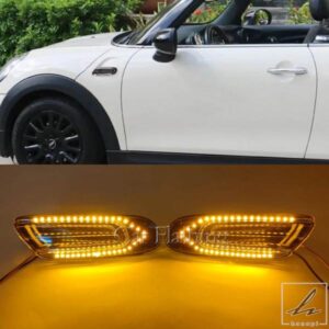 ミニクーパー F55 F56 F57 ダイナミック LED フェンダーマーカーライト サイドマーカーランプ アンバーライト スモークレンズ 2個 部品 カスタムパーツ