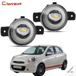 日産 マイクラ マーチ 4/IV K13 ハッチバック 2010-2018 30W LED エンジェルアイ DRL デイタイムランニングランプ H11 用 2個入り フォグランプアセンブリ