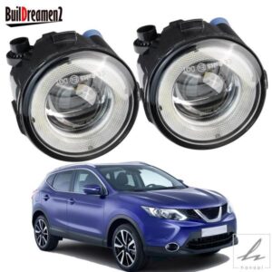 2 X LEDエンジェルアイフォグライトアセンブリDRL H11 NISSAN QASHQAI J11 2013 - 17 車フロントレンズフォグドライビングランプ 部品 カスタムパーツ