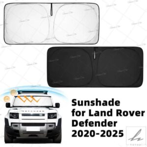 ランドローバー ディフェンダー 2020-2025 90 110 130 用カスタムフィットフロントガラスサンシェード アクセサリー フロントウィンドウサンシェード 紫外線