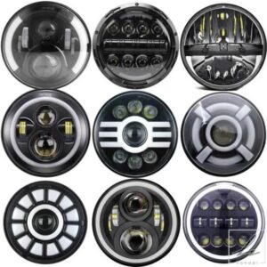 オートバイ用LEDヘッドライト ランニングライト 車用LED 7インチ エンジェルアイズ H4 ハーレー ツーリング ヤマハ ラダ ニーバ 4X4 UAZ ハンター ハマー用