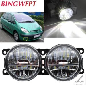 2個/ロット 90MM LEDフォグランプライト 12V シトロエン XSARA PICASSO N68 1999-2010 左右フロントハロゲンフォグランプ H11 部品 カスタムパーツ