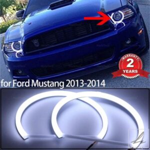 2年 コットン 6000K ホワイト LED エンジェルアイリング ライトキット フォード マスタング 2013 2014 カーアクセサリー 部品 カスタムパーツ アクセサリー