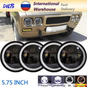 1/2/4個 車 オートバイ 5 3/4インチ 5.75インチ プロジェクター LED ヘッドライト シールドビーム ハローリングランプ 電球 部品 カスタムパーツ