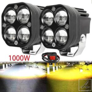 1000W 超高輝度 3インチ デュアルカラー LED バイク用ヘッドライト スポットライト 補助 12V 24V 運転灯 4X4 車 自動車 SUV ATV用 部品 カスタムパーツ