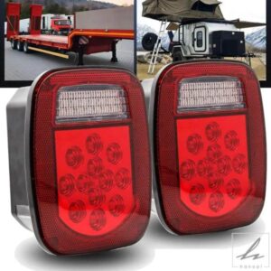 2PCS LEDテールライトアセンブリ 左右 76-06 CJ/WRANGLER YJ/TJリアランプ LEDテールライト ランニングブレーキ付き 部品 カスタムパーツ アクセサリー