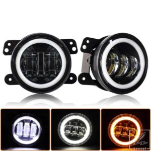 ラングラー JK ダッジ ハマー H1 H2 2X4インチ ラウンドLEDフォグランプ オフロードフォグランプ 部品 カスタムパーツ アクセサリー