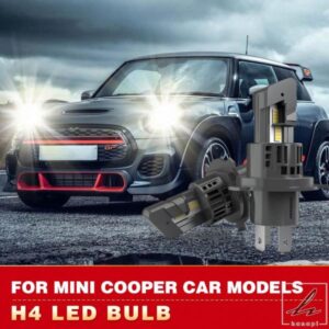 2X H4 LED CANバス ヘッドライトバルブ 24000LM ハイロービーム フォグランプ ファン付き LED ハイパワー ミニクーパー R55 R56 R57 R58 R60 R61用 部品 カ