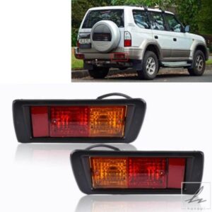 リアテールライト バンパーリフレクターランプ フォグランプ ランドクルーザープラド LC90 3400 FJ90 FJ95 1996-2002 ハザードブレーキテールライト 部品 カ