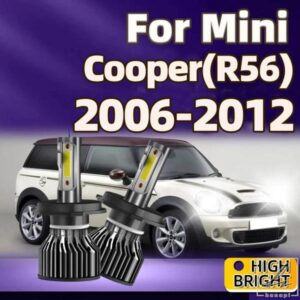 2個 30000LM LED 車用ライト H4 高輝度ヘッドライト ファン付き 6000K ミニ クーパー R56 2006 - 12用 部品 カスタムパーツ アクセサリー