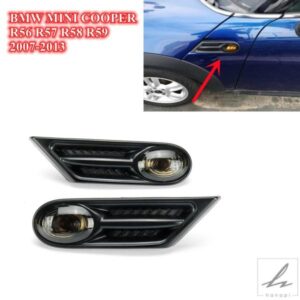 車用サイドマーカーインジケーターリピーター BMW MINI COOPER R56 R57 R58 R59 2007-2013 シグナルライト OEM #63137260202 63137260201 部品 カスタムパー