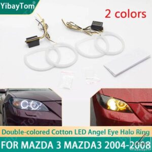 最も明の付きSMDコットンライトスイッチバックLEDエンジェルアイリングDRLキットマツダ3 MAZDA3 2004-2008アクセサリー 部品 カスタムパーツ アクセサリー