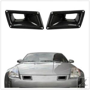 日産 350Z Z33 2003-2009 フロントエンジンフードエアベントバンパーボンネットスクープカバートリムカーボンカーアッパーアウトレットダクトフレーム 部品