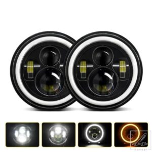 2個汎用7インチLED車オートバイヘッドライトDRL H4ヘッドランプハーレーBMWヤマハホンダ7インチヘッドライト用 部品 カスタムパーツ アクセサリー