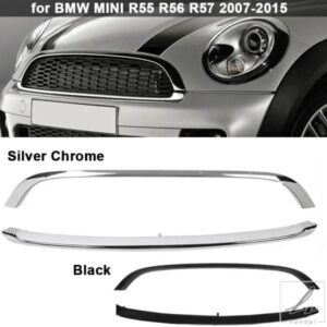 車用フロントバンパーグリルトリムストリップ クロームメッキ/ブラックバンパーグリルトリム BMW MINI COPPER R55 R56 R57 2007-2015用 部品 カスタムパーツ