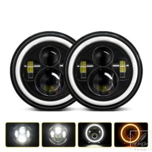 2個汎用7インチLED車オートバイヘッドライトDRL H4ヘッドランプハーレーBMWヤマハホンダ7インチヘッドライト用 部品 カスタムパーツ アクセサリー