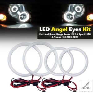 ランドローバー レンジローバー L322 ヴォーグ スポーツ L320 05-09 用 優れた LED エンジェルアイ 超高輝度 コットン デイライト DRL キット ハローリング