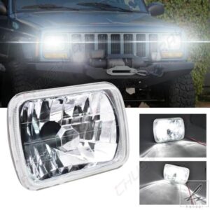 PCVBMLAUT 車カスタムヘッドライト 車用デイタイムランニングライト スクエア 7インチ LED 汎用 SUV ピックアップトラック トラックヘッドランプ 部品 カス
