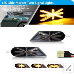 2個 IJDM 車用サイドマーカーランプ アンバー LED ライト MKII MINI COOPER R55 R56 R57 R58 R59 ダイナミック点滅ウィンカー 部品 カスタムパーツ
