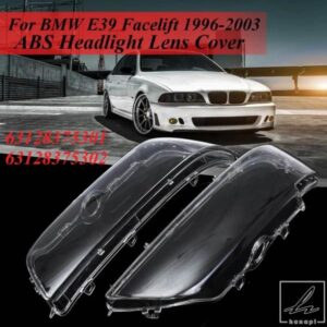 2個 ヘッドライトカバー シェル ヘッドライトガラスレンズ ヘッドランプレンズ BMW E39 フェイスリフト 1996-2003 63128375301 63128375302 ランプシェード
