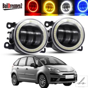 車用エンジェルアイフォグライトアセンブリ 30W LEDフォグ デイタイムランニングランプ DRL H11 12V シトロエン C4 ピカソ グランドピカソ 2006-2020 用 2個
