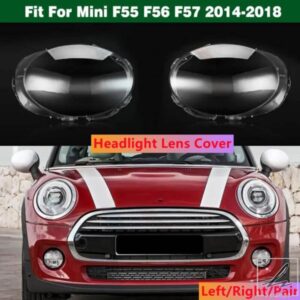 車用フロントヘッドランプカバー ヘッドライトシェル クリアランプシェードレンズ BMW MINI F55 F56 F57 2014 2015-2018 ヘッドランプシェル用 部品 カスタ