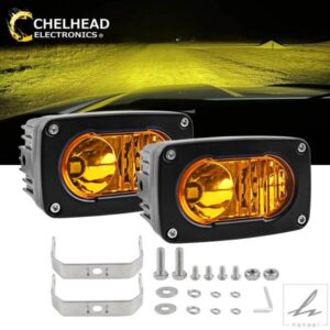2個 アンバー LED ポッド ドライビングライト 3インチ LED スポット フラッド コンボビーム ディッチライト フォグランプ ピックアップトラック オートバイ