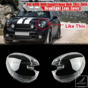 左/右ヘッドライトカバー ヘッドランプレンズカバー BMW MINI COUNTRYMAN R60 2011 - 16 ランプシェードカバー 部品 カスタムパーツ アクセサリー