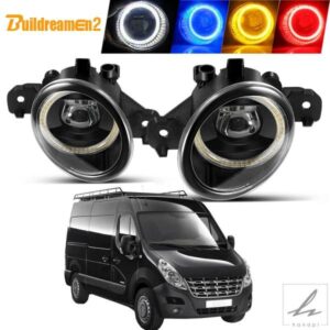 ルノー マスター 3/III 2010-2015 用 2個 車用エンジェルアイフォグライトアセンブリ 40W LEDレンズフォグ デイタイムランニングランプ DRL 6000LM 12V 部品