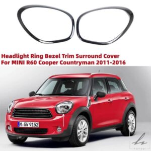 車用ヘッドライトリングベゼルトリムサラウンドカバー MINI R60 COOPER COUNTRYMAN 2011-2016 1ペアヘッドランプベゼル装飾カバー 部品 カスタムパーツ