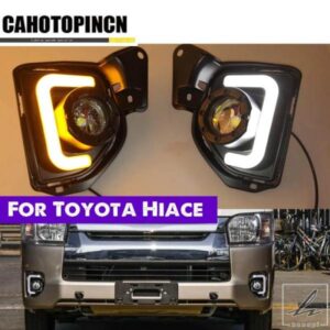 トヨタ ハイエース 2014 - 18 12V 車用 LED DRL デイタイムランニングライト フォグランプ ウィンカースタイルリレー付き 2個 部品 カスタムパーツ