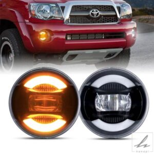 2X フロント LED DRL フォグランプ ドライビングランプ ホワイトアンバー タコマ 2005-2011/ ソラーラ 2004-2006/ セコイア 2008-2015/ タンドラ 2007-2013