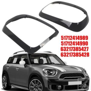車用テールライトリングベゼルトリムサラウンドカバー ABS製 ブライトブラック リアテールライトランプカバートリム MINI COOPER COUNTRYMAN F60用 部品 カ