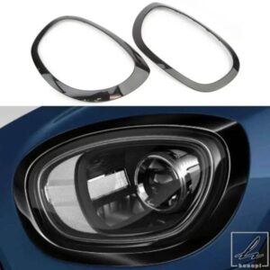 1/2PCS グロスブラック ヘッドライトトリムリング ベゼルカバー BMW用 MINI用 COUNTRYMAN F60用 51138739351 51138739352 部品 カスタムパーツ アクセサリー