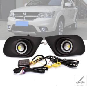 ダッジジャーニー 2011-2019用 ウィンカー イエロー LEDデイタイムランニングライト LEDフォグランプ フロントバンパー フォグランプカバー付き 部品 カスタ