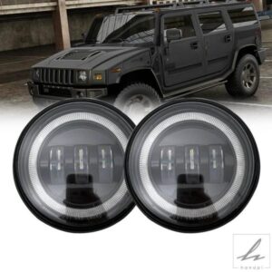 2個 30W 車用ハロー LED フォグランプ ハマー H2 2003-2009 フロントバンパー ドライビングライト ブラッククローム パッシングランプ 部品 カスタムパーツ