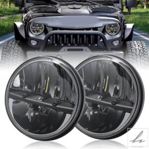 ランニングライト 1ペア 7インチ LED ヘッドライト H4 HI-LO LADA 4X4 アーバン NIVA JEEP WRANGLER TJ JK LJ CJ LAND ROVER DEFENDER HUMMER用 部品 カスタ