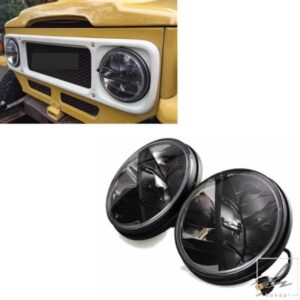 ランドクルーザー FJ40 ジープ CJ ラングラー用 7インチ ラウンド LED ヘッドライト - 2個セット 部品 カスタムパーツ アクセサリー