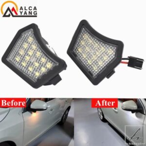 2個 LED フロントアンダーミラーランプ パドルライト ジャガー XJ XF XK/XKR XE ボルボ V40 V50 C30 C70 S40 S60 S80 V50 V70 XC70 XC90用 部品 カスタムパ