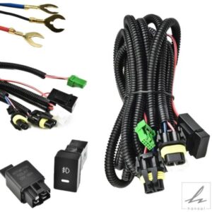 車用フォグランプ配線ハーネスソケットワイヤーキット 12V 40A 配線リレー LEDインジケータースイッチ トヨタ車用ライトアクセサリー 部品 カスタムパーツ