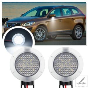 VOLVO XC60 2008-2011 - 17用 2X LED アンダーミラー パドルライト カーテシランプ アンダーサイドミラーランプ 部品 カスタムパーツ アクセサリー