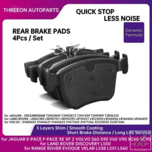 VOLVO S60 S90 V60 V90 XC60 XC90用リアセラミックブレーキパッドLAND ROVER DISCOVERY RANGE ROVER EVOQUE VELAR E-PACE F-PACE XE XF用 部品 カスタムパー