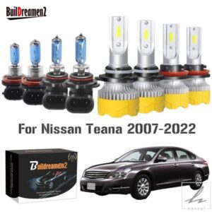 日産ティアナJ32J33L332007-2022年式用 LEDハロゲンバルブ ヘッドランプアクセサリー 4個セット ロービーム+ハイビーム 部品 カスタムパーツ アクセサリー